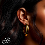 Load image into Gallery viewer, Gold Polished Classic Tube Hinged Wire Hoop Earrings 14K Yellow White and Rose Gold - Lightweight Thin 4mm