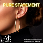 Load image into Gallery viewer, 10K and 14K Yellow, White, and Rose Gold Hoop Earrings - Diamond-cut Texture Tube - Lightweight Thin 2mm Width