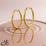 Load image into Gallery viewer, Gold Twist Diamond-cut Texture Omega Clip Backs Hoop Earrings - 14K Yellow and White Gold Lightweight Thin 3mm