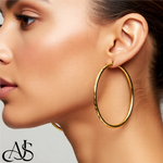 Load image into Gallery viewer, 14K Yellow and White Gold Diamond-cut Texture Hoop Earrings - Lightweight Thin 3mm