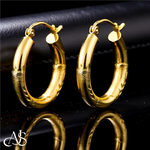 Load image into Gallery viewer, Gold Hoop Earrings Satin and Diamond-cut Texture - 10K and 14K Yellow, White and Rose Gold - Lightweight Thin 3mm