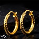 Load image into Gallery viewer, Gold Diamond-cut Texture Hoop Earrings - 10K, 14K Yellow Gold and 14K White Gold - Lightweight Thin 3mm