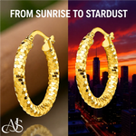 Load image into Gallery viewer, Gold Diamond-cut Texture Hoop Earrings - 10K, 14K Yellow Gold and 14K White Gold - Lightweight Thin 3mm