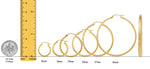 Load image into Gallery viewer, 10K and 14K Yellow White Gold Diamond-cut Texture Hoop Earrings - Lightweight Thin 2.75mm