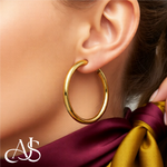 Load image into Gallery viewer, 10K Yellow Gold and 14K Yellow White Gold Omega Clip Back Hoop Earrings - Lightweight Thin 4mm