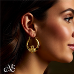 Load image into Gallery viewer, 14K Yellow Gold Claddagh Hoop Earrings