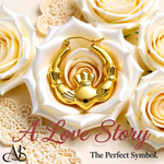 Load image into Gallery viewer, 14K Yellow Gold Claddagh Hoop Earrings