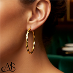Load image into Gallery viewer, Gold Twisted Hoop Earrings - 10K and 14K Yellow and White Gold - Lightweight Thin 3mm