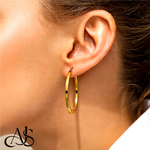 Load image into Gallery viewer, Gold Square Tube Hoop Earrings - 10K or 14K Yellow and White Gold - Lightweight Thin 2mm