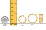 Load image into Gallery viewer, Gold Half Round Omage Backs Hoop Earrings - 10K and 14K Yellow or White Gold - Lightweight Thin 7.75mm