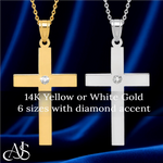 Load image into Gallery viewer, Diamond Accent Engravable 14K Gold Cross Pendants