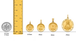 Load image into Gallery viewer, Sacred Heart of Jesus Engravalbe Round Medal Pendants in 14K Yellow Gold Satin Finished