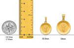 Load image into Gallery viewer, Divine Child Divino Nino Jesus Engravable Round Medal Pendants in 14K Yellow Gold Satin Finished Spanish with Necklace Chain Options