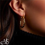 Load image into Gallery viewer, 14K Yellow and White Gold Twisted Hoop Earrings 2mm Width