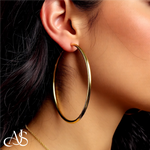Load image into Gallery viewer, C-Hoop Open Circle Earrings 14K Yellow, White, or Rose Gold - Lightweight Thin 2mm Width