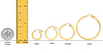 Load image into Gallery viewer, 14K Yellow Gold Textured Greek Key Hoop Earrings - Lightweight Thin 4mm Width