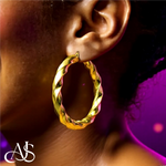 Load image into Gallery viewer, 14K Yellow Gold Twist Tube Hoop Earrings 5mm Width in 3 Sizes