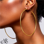 Load image into Gallery viewer, C-Hoop Open Circle Earrings 14K Yellow or White Gold - Lightweight Thin 1.2mm Width