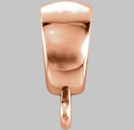 Load image into Gallery viewer, Bombe Tapered Semi-Polished Bail with ring in 10K/14K/18K Yellow White Rose Gold and Sterling Silver - Jewelry Findings