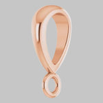 Load image into Gallery viewer, Tapered Semi-Polished Bail with ring in 10K/14K/18K Yellow White Rose Gold, Platinum and Sterling Silver - Jewelry Findings