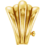 Load image into Gallery viewer, Grooved Tapered Bail with ring in 14K/18K Yellow White Rose Gold , Sterling Silver, Continuum Sterling Silver and Platinum - Jewelry Findings