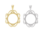 Load image into Gallery viewer, Coin Frame Bezel Tab Back Setting Pendant Mounting in 14K Yellow White Gold and Sterling Silver - 13x1 mm Coin Size