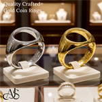 Load image into Gallery viewer, Mens Coin Ring Mounting 10K 14K Yellow White Gold, Platinum and Sterling Silver in 13mm and 13.9mm Coin Size