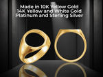 Load image into Gallery viewer, Mens Coin Ring Mounting 10K 14K Yellow White Gold, Platinum and Sterling Silver in 13mm and 13.9mm Coin Size