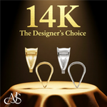 Load image into Gallery viewer, 14K Yellow White Gold Semi-Polished Tapered Pinched Bail