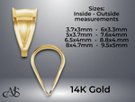 Load image into Gallery viewer, 14K Yellow White Gold Semi-Polished Tapered Pinched Bail