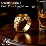 Load image into Gallery viewer, Coin Frame Bezel Polished Nugget Ring Mounting in 10K/14K Yellow White Gold and Sterling Silver with 17.9 mm Coin Size
