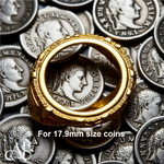 Load image into Gallery viewer, 10K/14K/18K Yellow White Gold Coin Frame Bezel Ring Mounting Ring Size 10 with 17.9 mm Coin