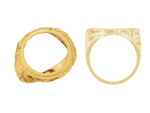 Load image into Gallery viewer, 10K/14K/18K Yellow White Gold Coin Frame Bezel Ring Mounting Ring Size 10 with 17.9 mm Coin