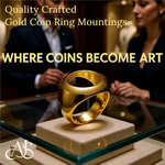 Load image into Gallery viewer, Coin Frame Bezel Ring Mounting in 10K/14K/18K Yellow Gold and Sterling Silver with 17.9mm, 16.5mm and 13.9mm Coin Size