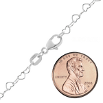 Load image into Gallery viewer, Heart Cable Links 950 Platinum Chain Necklace 2.9mm
