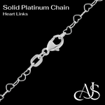 Load image into Gallery viewer, Heart Cable Links 950 Platinum Chain Necklace 2.9mm
