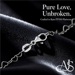 Load image into Gallery viewer, Heart Cable Links 950 Platinum Chain Necklace 2.9mm