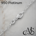Load image into Gallery viewer, Heart Cable Links 950 Platinum Chain Necklace 2.9mm