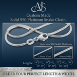 Load image into Gallery viewer, Round Snake 950 Platinum Chain Necklace 1.2mm and 1.6mm Widths