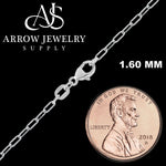 Load image into Gallery viewer, Paperclip Cable Links 950 Platinum Chain 1.60mm, 2.20mm, 2.70mm Widths