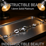 Load image into Gallery viewer, Paperclip 950 Platinum Chain 2.4mm With Starburst Accent Stations