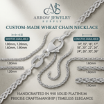 Load image into Gallery viewer, Round Wheat 950 Platinum Chain Necklace 1, 1.2, 1.6, and 1.9mm Widths
