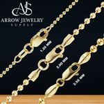 Load image into Gallery viewer, 18K Yellow Solid Gold Round Bead Necklace Chain