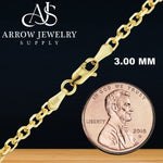 Load image into Gallery viewer, 18K Yellow Solid Gold Diamond Cut Round Cable Link Necklace Chain