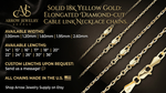 Load image into Gallery viewer, 18K Yellow Solid Gold Elongated Diamond Cut Cable Link Necklace Chain