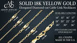 Load image into Gallery viewer, 18K Yellow Solid Gold Elongated Diamond Cut Cable Link Necklace Chain