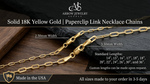 Load image into Gallery viewer, 18K Yellow Solid Gold Paperclip Cable Links Necklace Chain