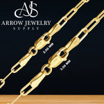 Load image into Gallery viewer, 18K Yellow Solid Gold Paperclip Cable Links Necklace Chain