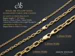 Load image into Gallery viewer, 18K Solid Yellow Gold Elongated Cable Bracelet in 1.20mm, 2.20mm, and 3.60mm widths