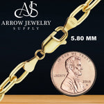 Load image into Gallery viewer, 18K Yellow Solid Gold Elongated Semi-Solid Cable Bracelet Bold 5.8mm Width